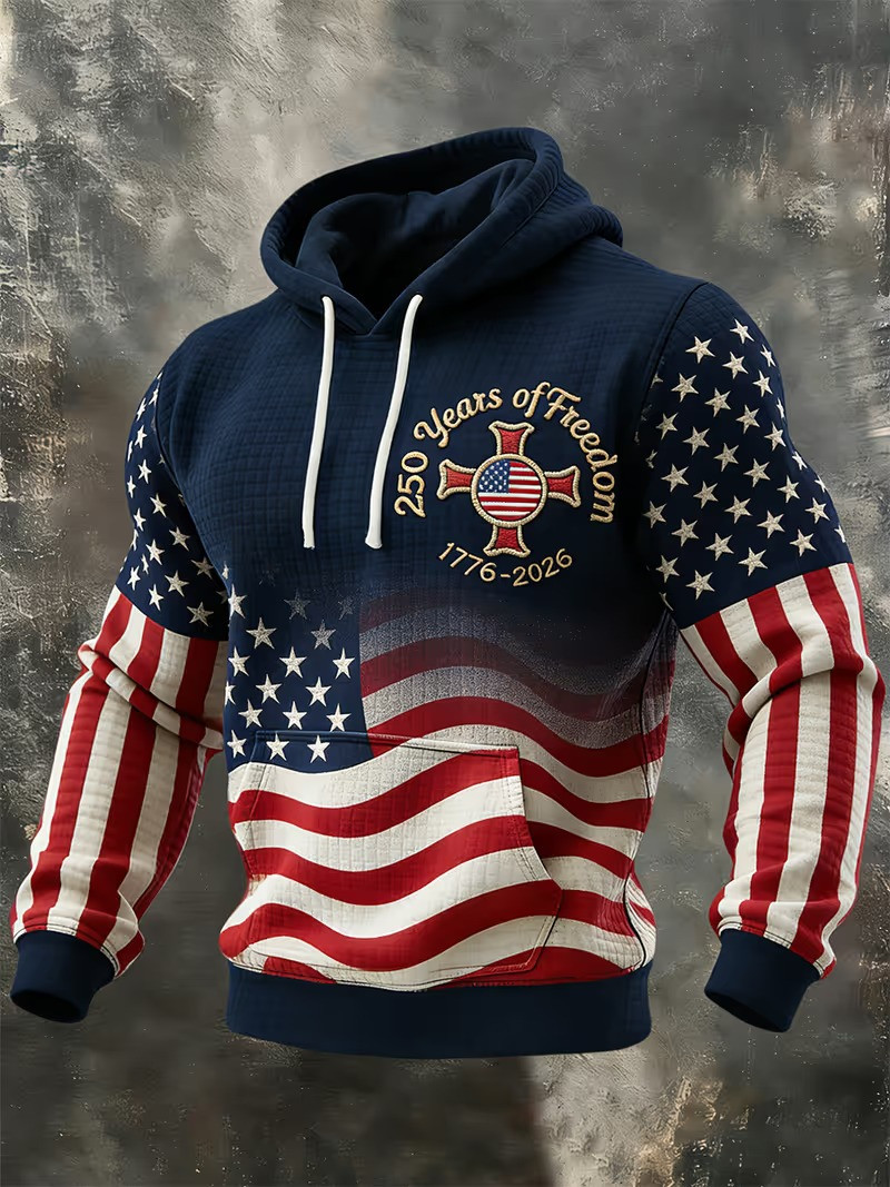 250 Years Of Freedom 1776 2026 Hoodie Christian Cross Patriotic Apparel Best Gift For Independence