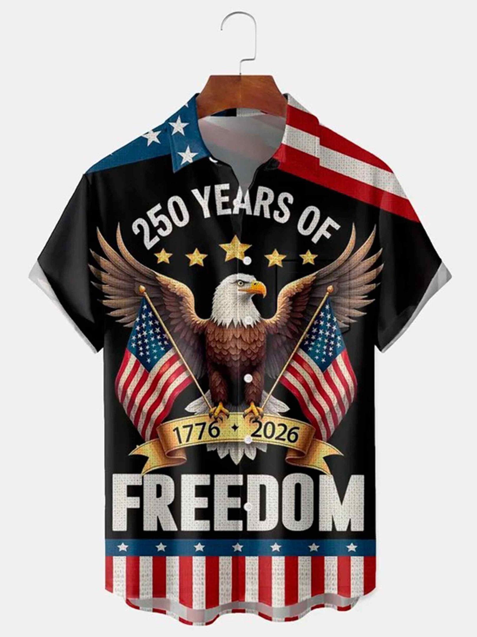 250 Years Of Freedom Button Shirt Independence Day Clothing Gift For Husband