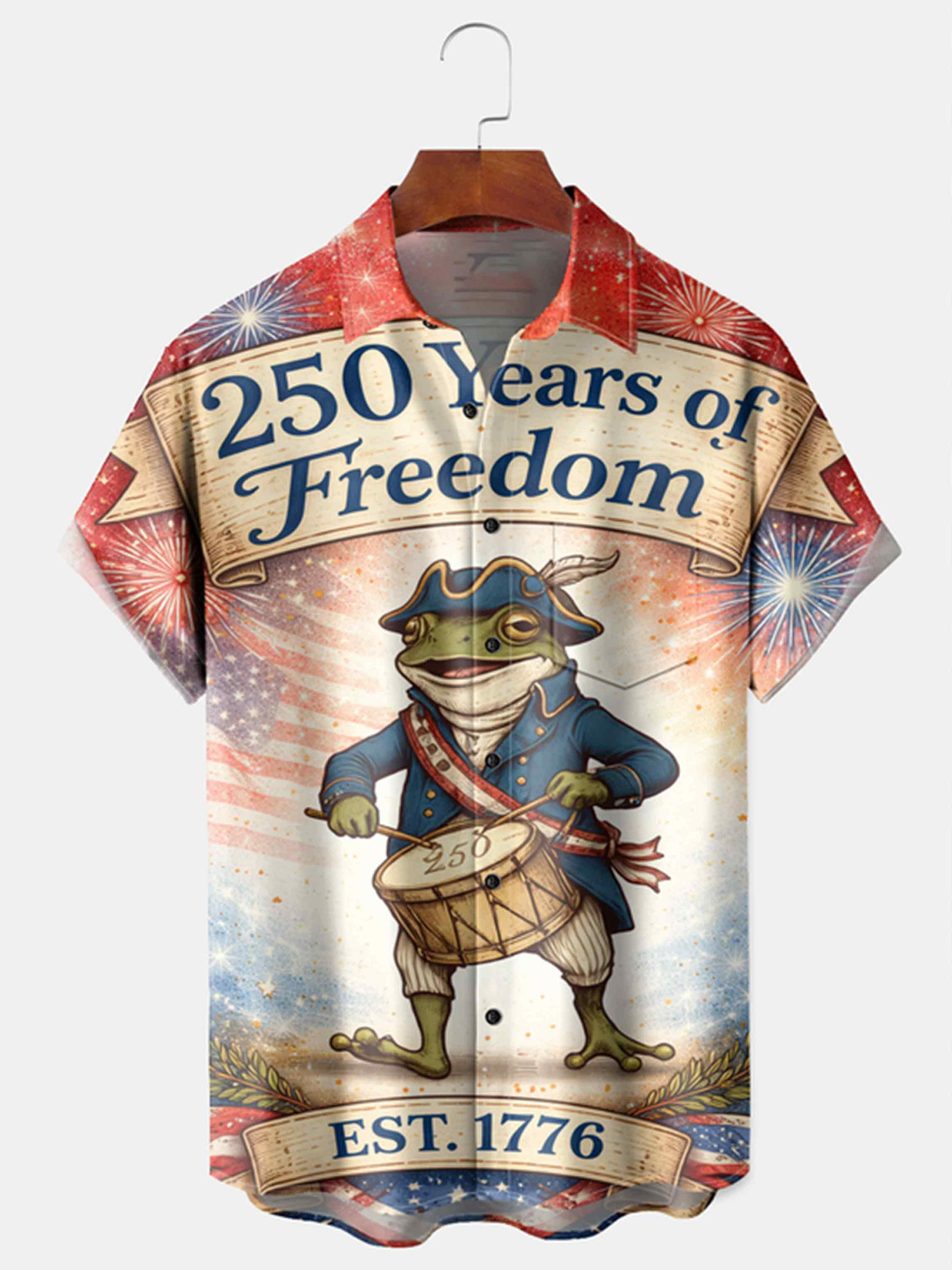 250 Years Of Freedom Button Shirt Patriotic Semiquincentennial Clothes Gift For Brothers