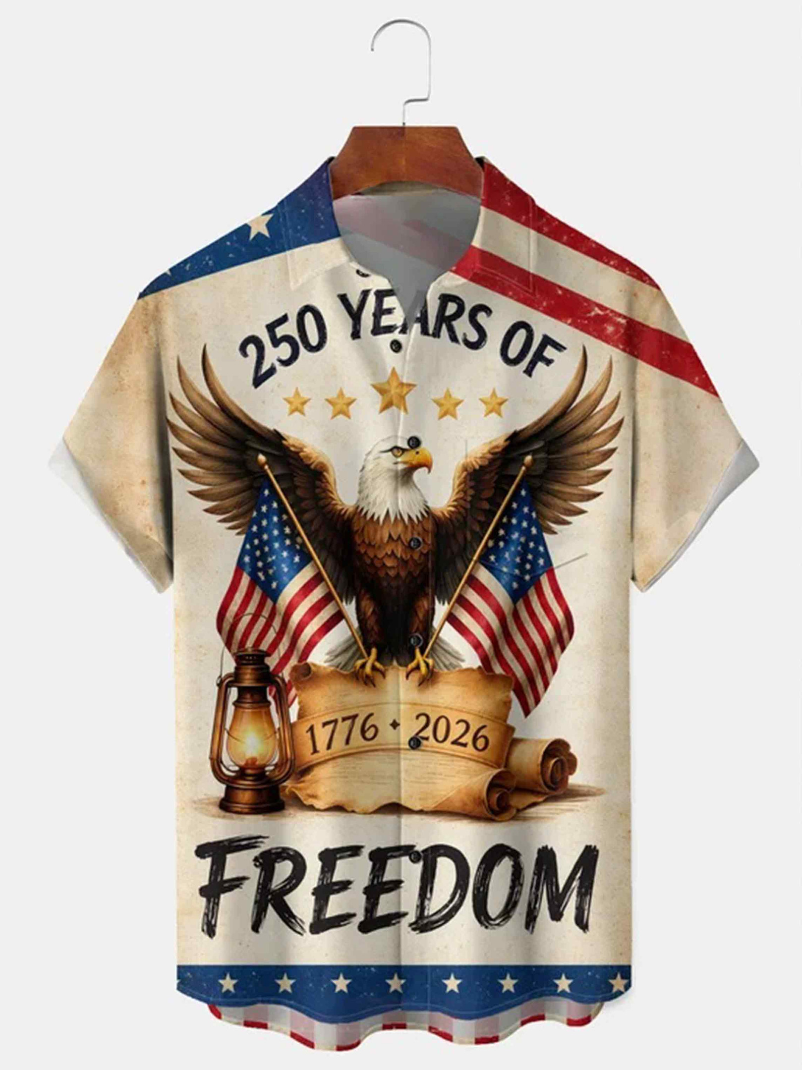 250 Years Of Freedom Button Shirt We The People 1776 2026 Clothing Patriotic Gift Ideas