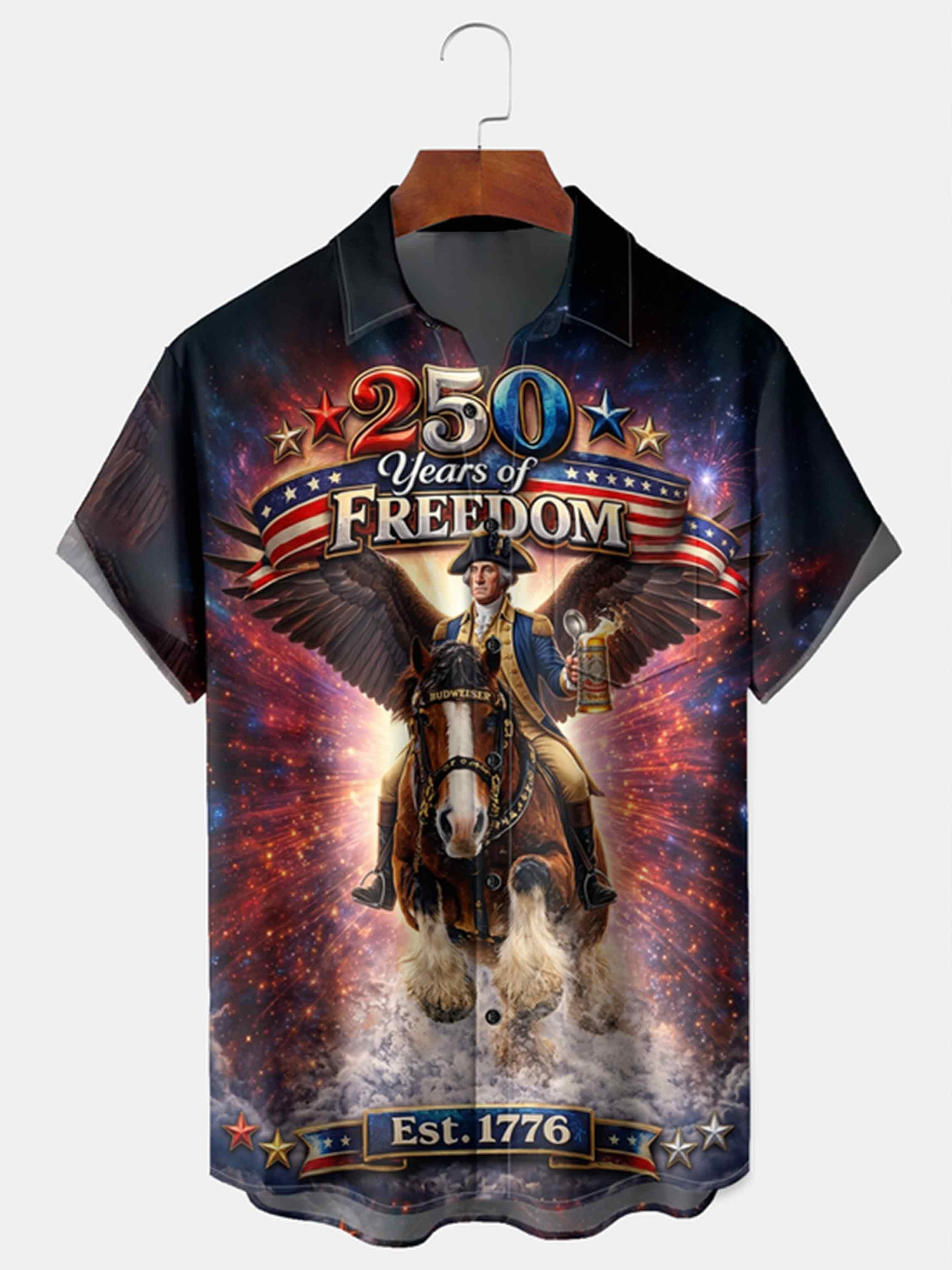 250 Years Of Freedom Button Shirt We The People Est 1776 Clothing Patriotic Gift
