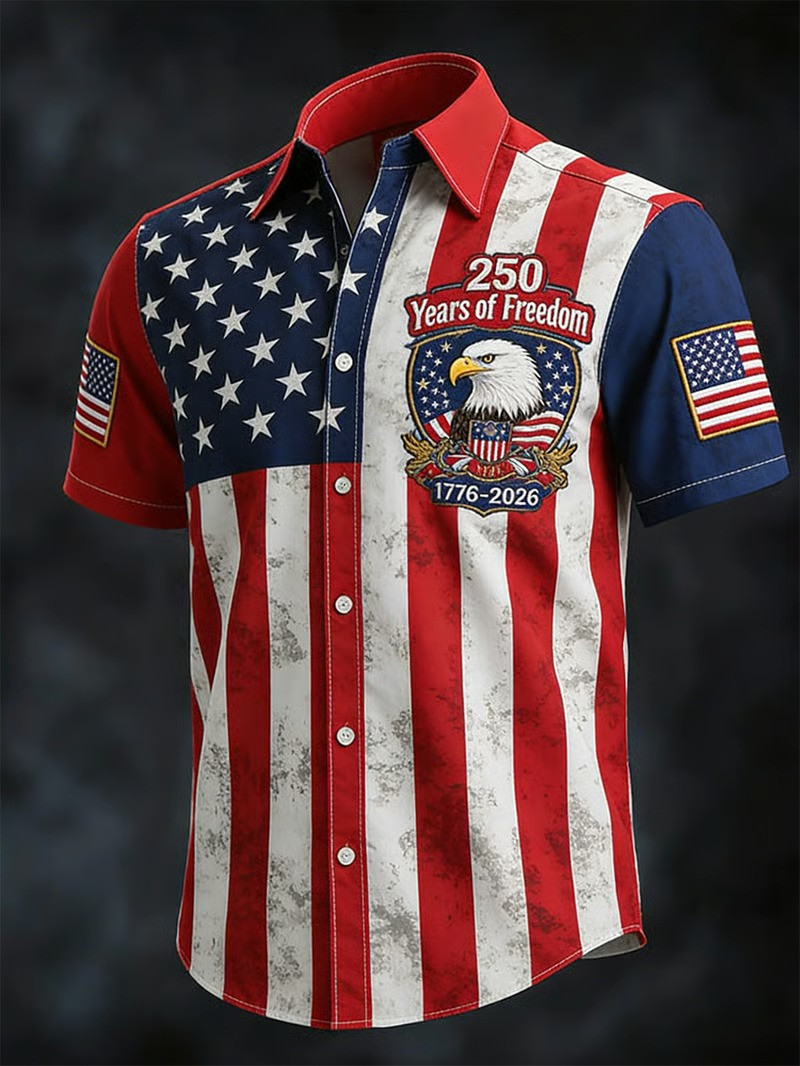 250 Years Of Freedom Eagle 1776 2026 Hawaii Shirt American Flag Patriotic Shirt Best Anniversary Gift Ideas