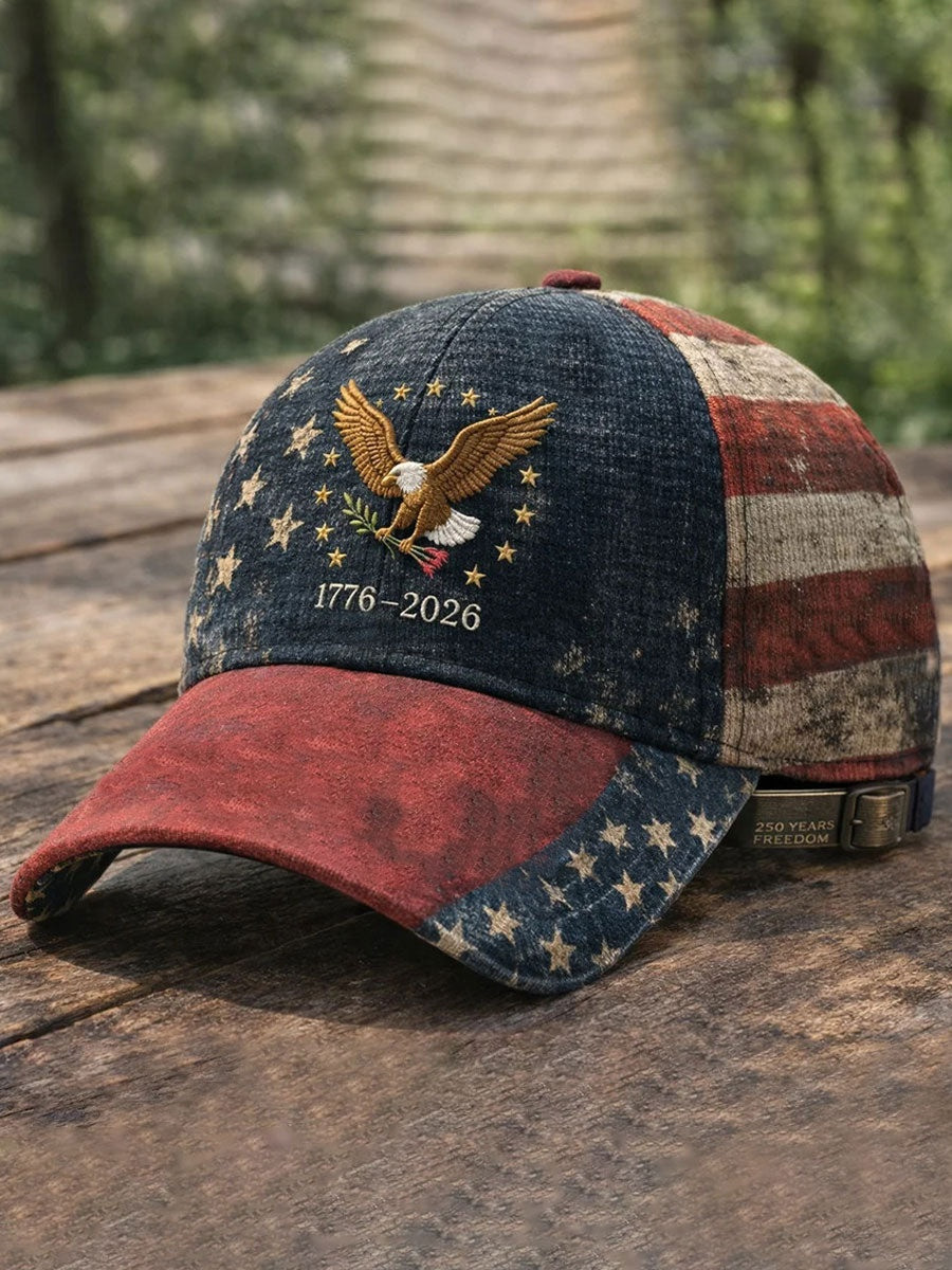 250 Years Of Freedom Eagle Baseball Hat 1776 2026 American Flag Patriotic Anniversary Gift