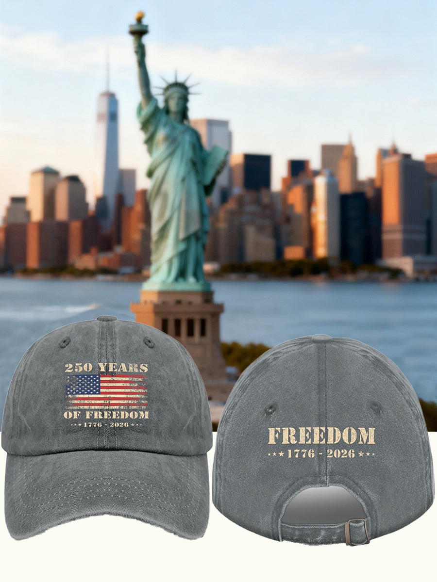 250 Years Of Freedom Hat Camo USA Flag 1776 2026 Baseball Cap Freedom Inspired Gifts