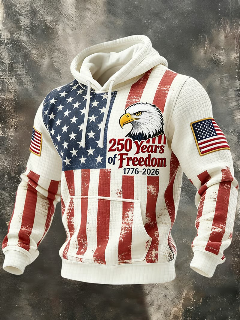250 Years Of Freedom Hoodie 1776-2026 USA Flag And Eagle Clothing Independence Day Gift