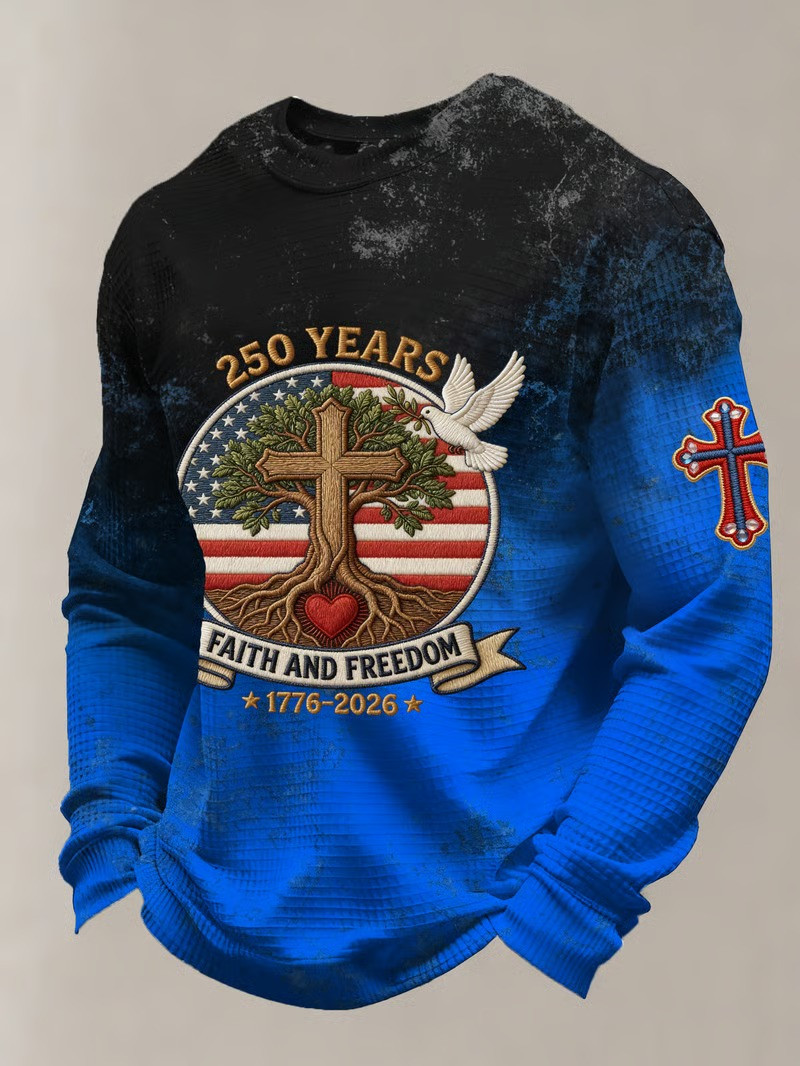 250 Years Of Freedom Long Sleeve Shirt 1776 2026 Patriotic Flag Shirt Independence Day Gift