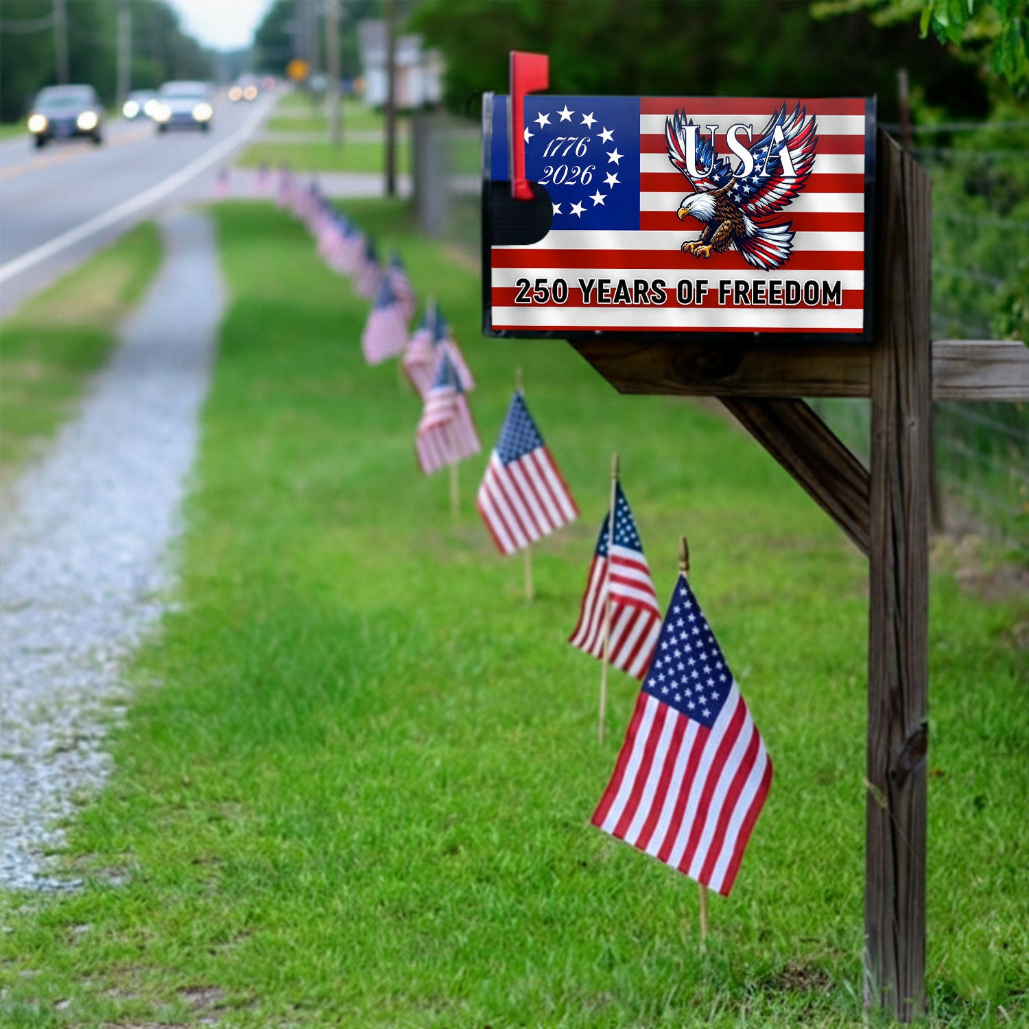 250 Years Of Freedom Patriotic Eagle Mailbox Cover Best Gifts For Decoration