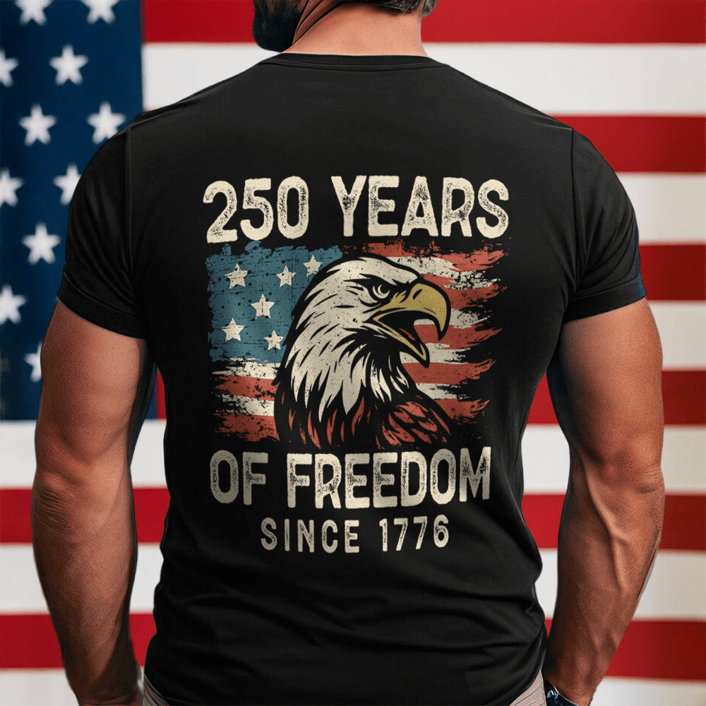 250 Years Of Freedom Since 1776 T-Shirt Usa Bald Eagle America Shirt Gift For Patriots