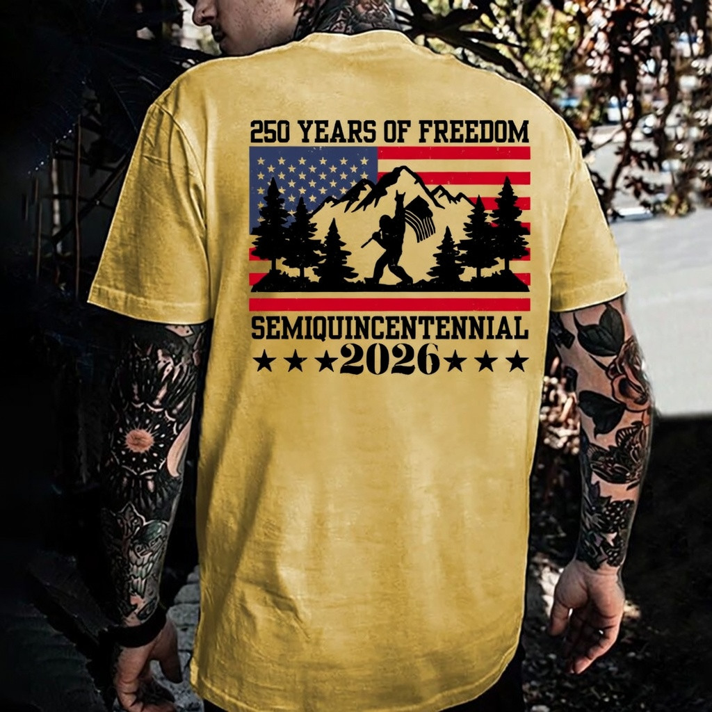 250 Years Of Freedom T-Shirt Semiquincentennial 1776 2026 Apparel Gift For Men