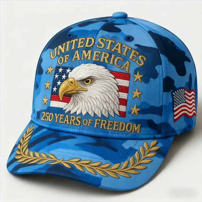 250 Years Of Freedom United States Of America Bald Eagle Camo Baseball Hat Patriotic Gift For Veterans