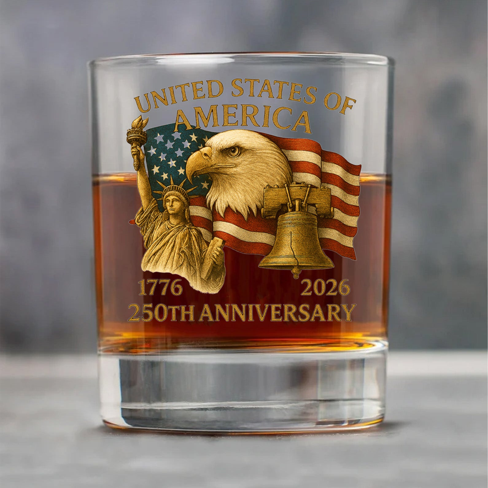 250 Years Of Freedom Whiskey Glass Happy 250th Birthday USA Whiskey Glass Beer Glass