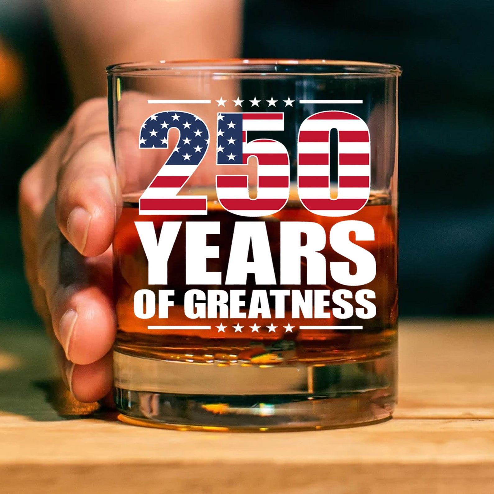 250 Years Of Greatness Glass America 250 Anniversary Happy 250th Birthday Usa Patriotic 4th Of July Whiskey Glass