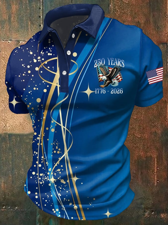 250 Years Of Independence 1776 2026 Polo Shirt Eagle Patriotic 250th Anniversary Gift For Dad