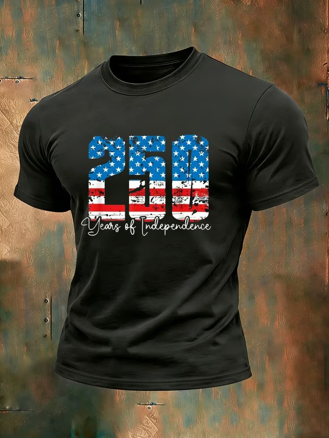 250 Years Of Independence T-Shirt USA Flag 1776 2026 Clothing Father Days Gift Idea
