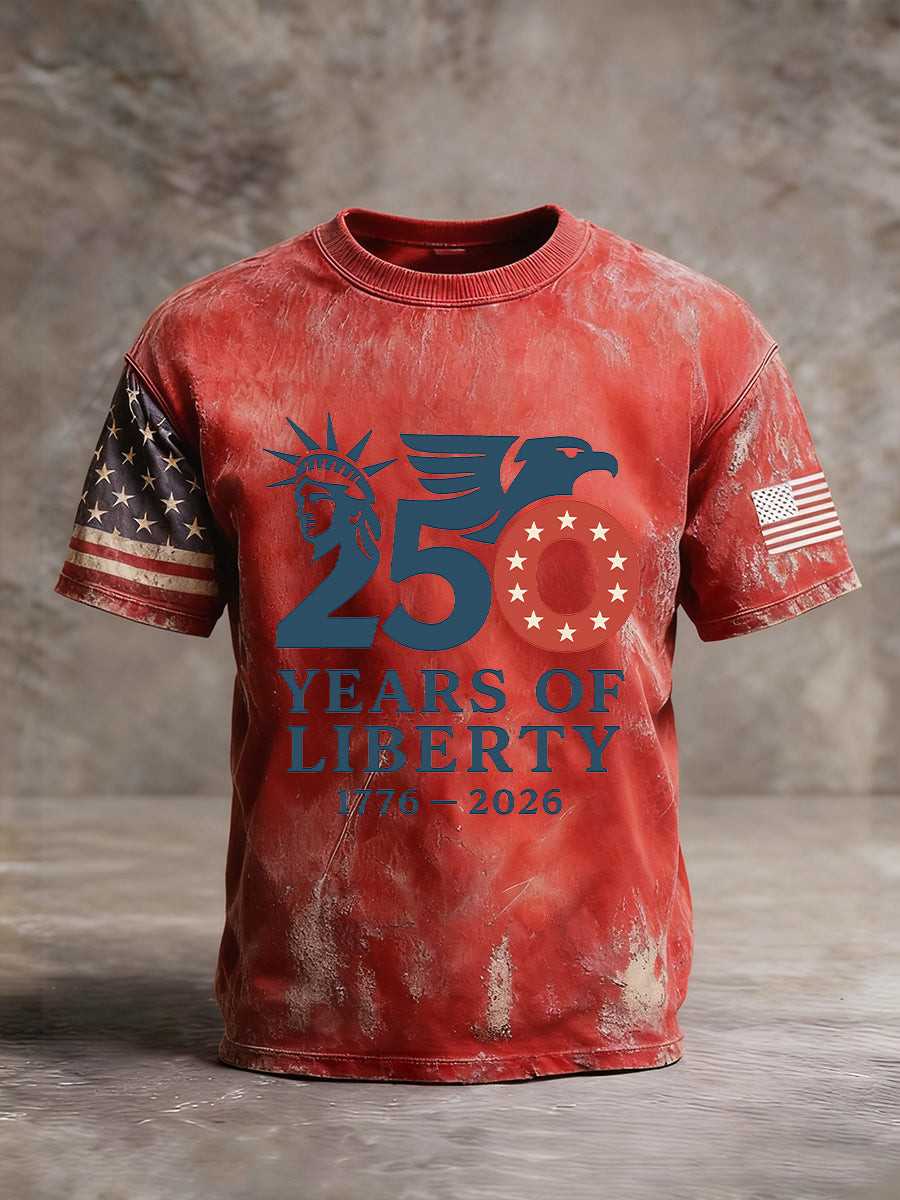250 Years Of Liberty T-Shirt 1776 2026 Freedom Day Graphic Tee For Independence Day Gifts