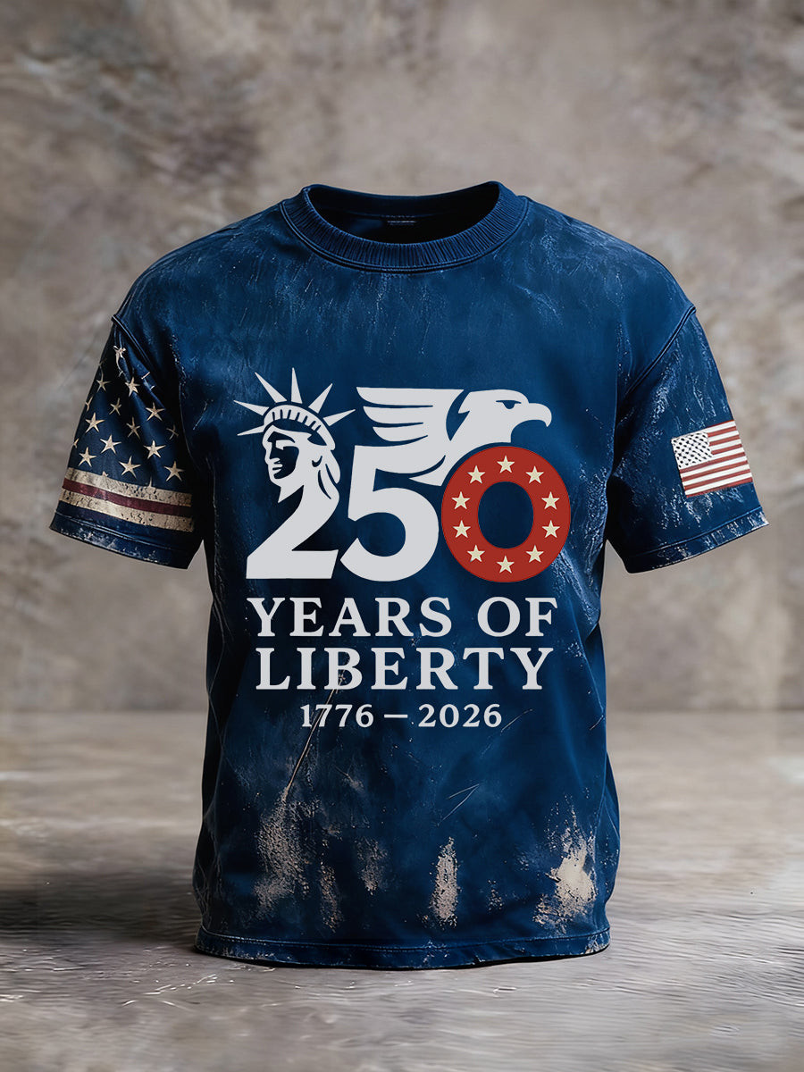 250 Years Of Liberty T-Shirt 1776 2026 Freedom Day Graphic Tee For Independence Day Gifts