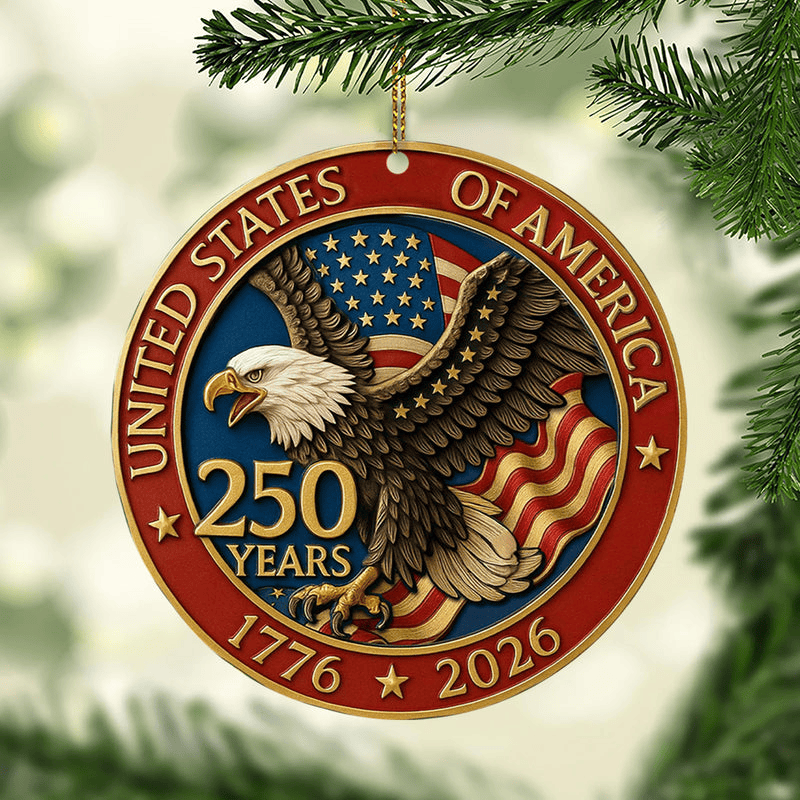 250 Years of the USA Acrylic Ornament Christmas Tree Decor Gifts for Patriots