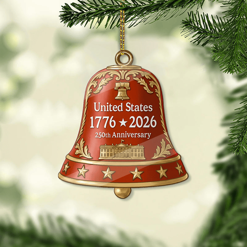 250 Years USA 1776-2026 Acrylic Ornament Happy 250th Birthday USA Bell Ornament