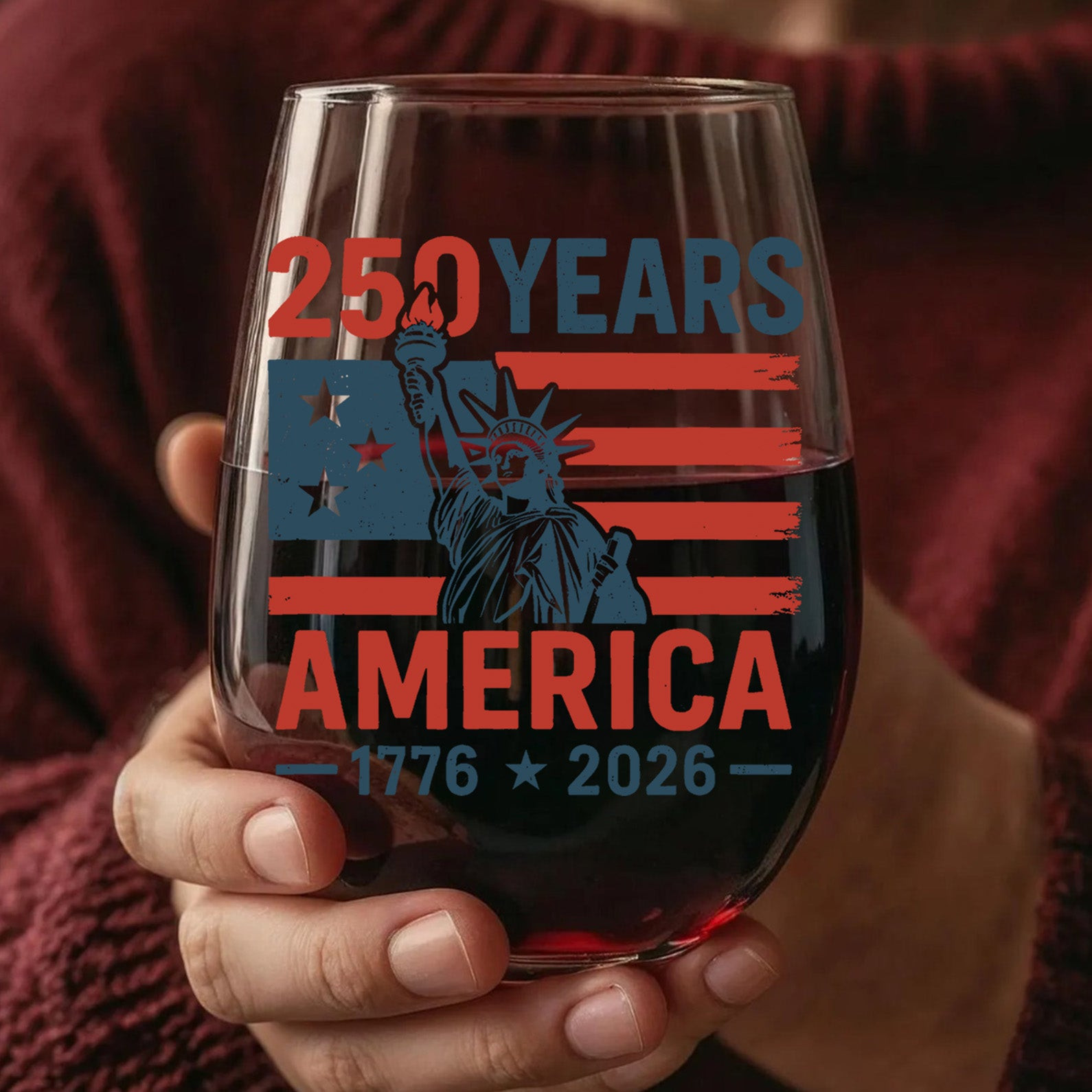 250 Years Usa 1776-2026 Wine Glass Happy 250th Birthday Usa Wine Glass America 250th Anniversary Independence