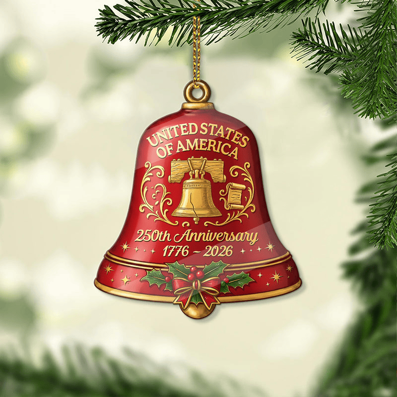 250 Years USA Acrylic Ornament United States 1776“2026 Bell Ornament Christmas Decor