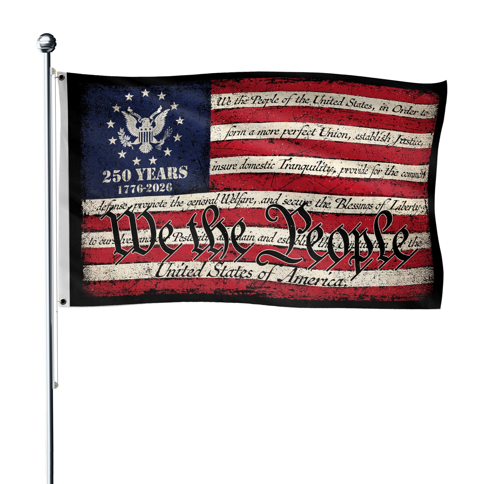 250 Years We The People Flag 1776 2026 Double Sided Freedom Patriotic House Decor