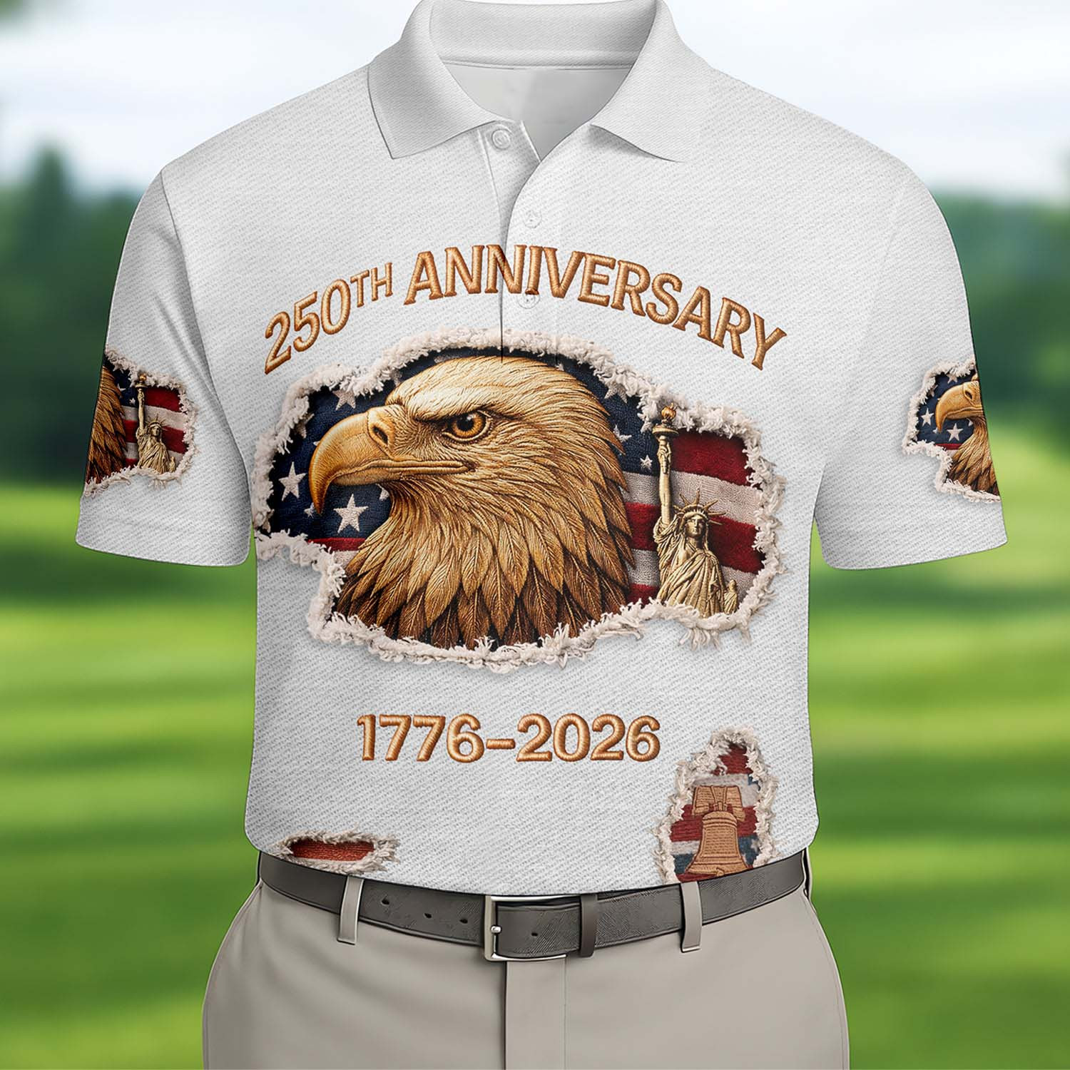 250Th Anniversary 1776 2026 Golf Polo Shirt Patriotic Golf Shirt Golf Gifts For Men