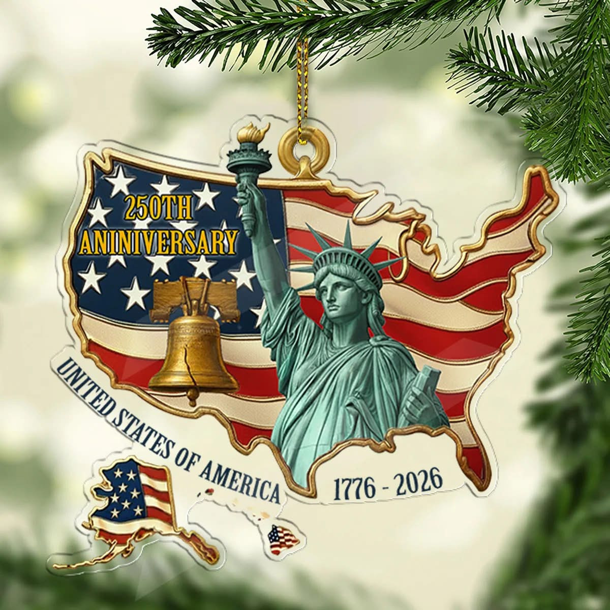 250th Anniversary 1776 2026 United States Of America Ornament Patriotic Ornament Christmas Decor