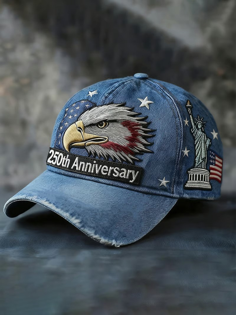 250th Anniversary Bald Eagle Statue Of Liberty Baseball Hat USA Patriotic 1776 2026 Gift For Dad