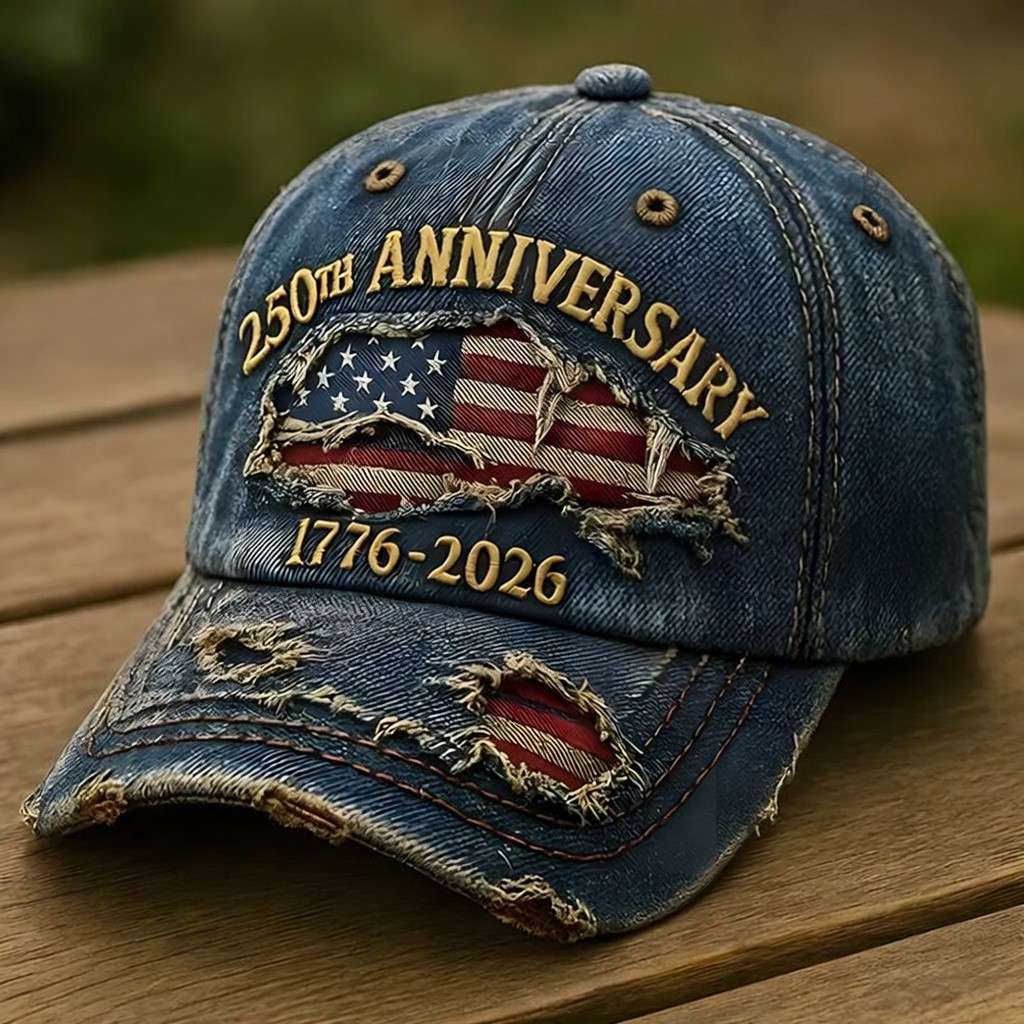 250th Anniversary Baseball Cap Vintage American Flag 1776 2026 Clothing Gift Ideas