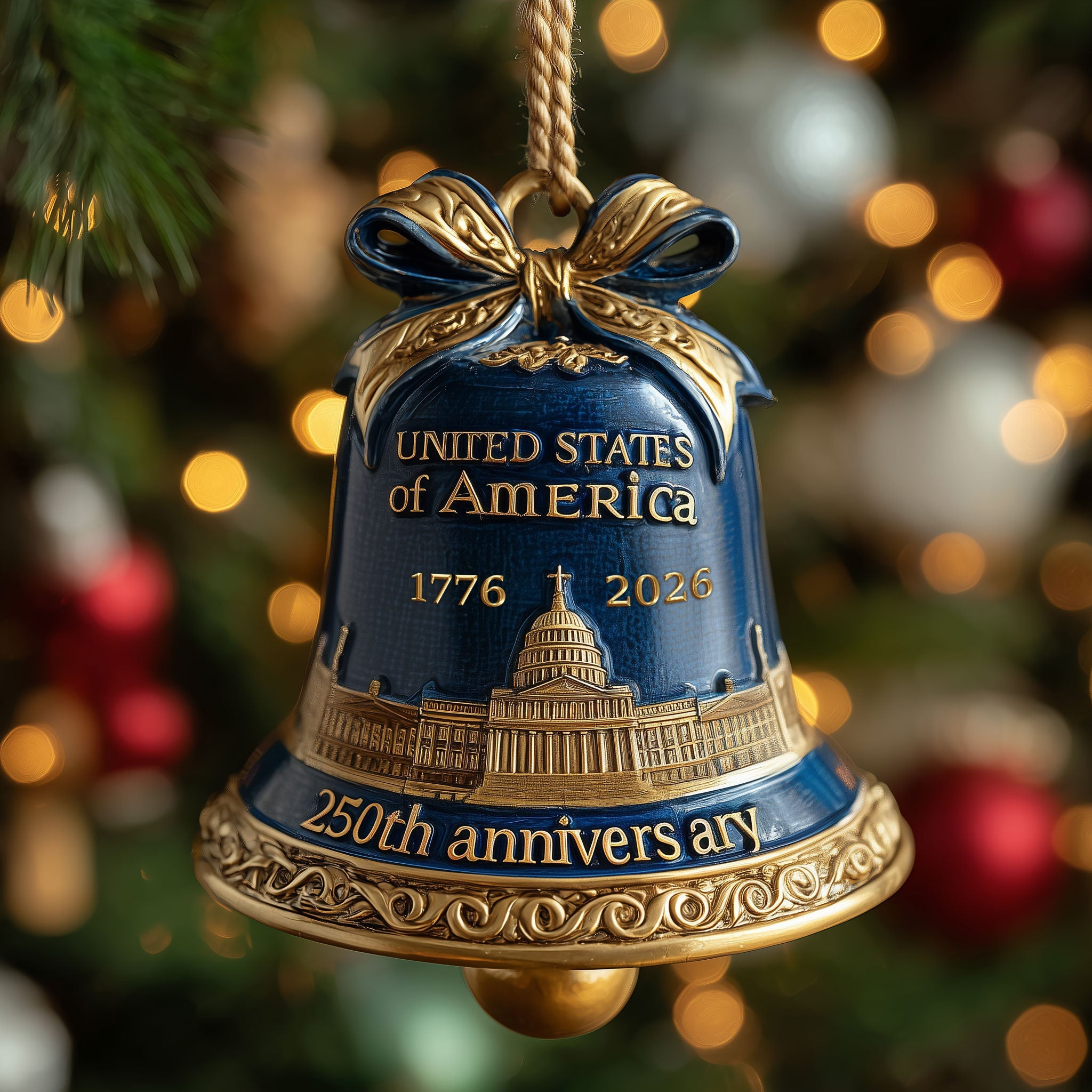 250th Anniversary Bell Acrylic Ornament Christmas Ornament for Her