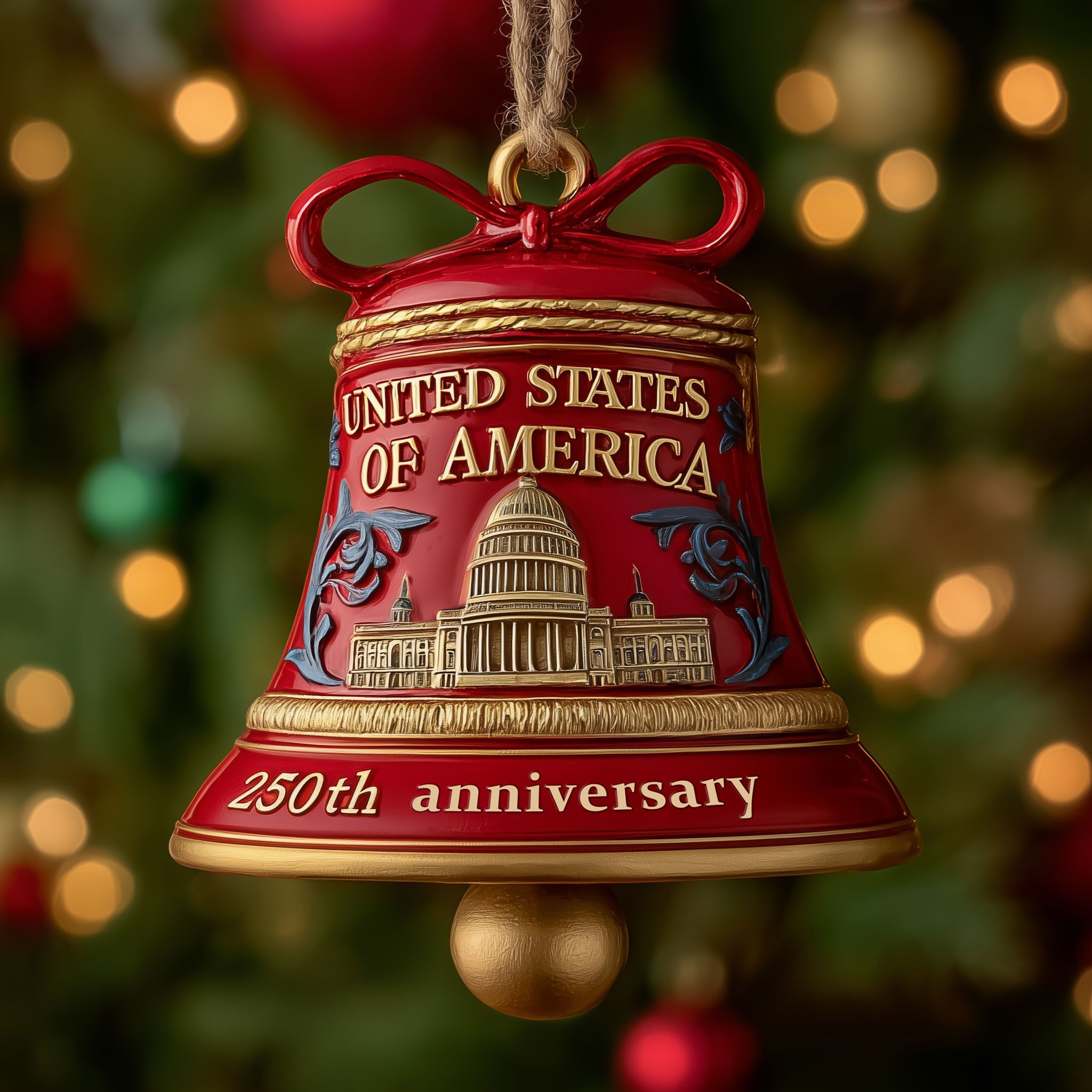 250th Anniversary Bell Acrylic Ornament Family Christmas Ornament