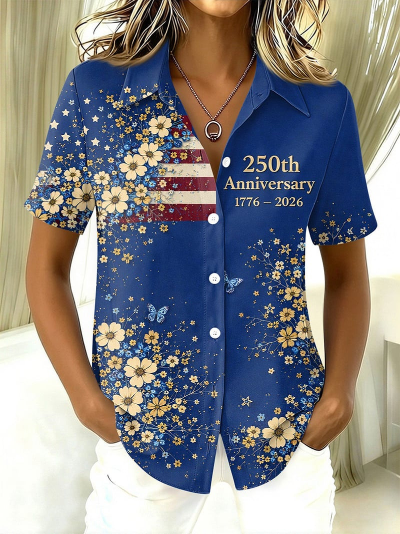 250th Anniversary Button Shirt Semiquincentennial 1776 2026 Clothing Gift For Her