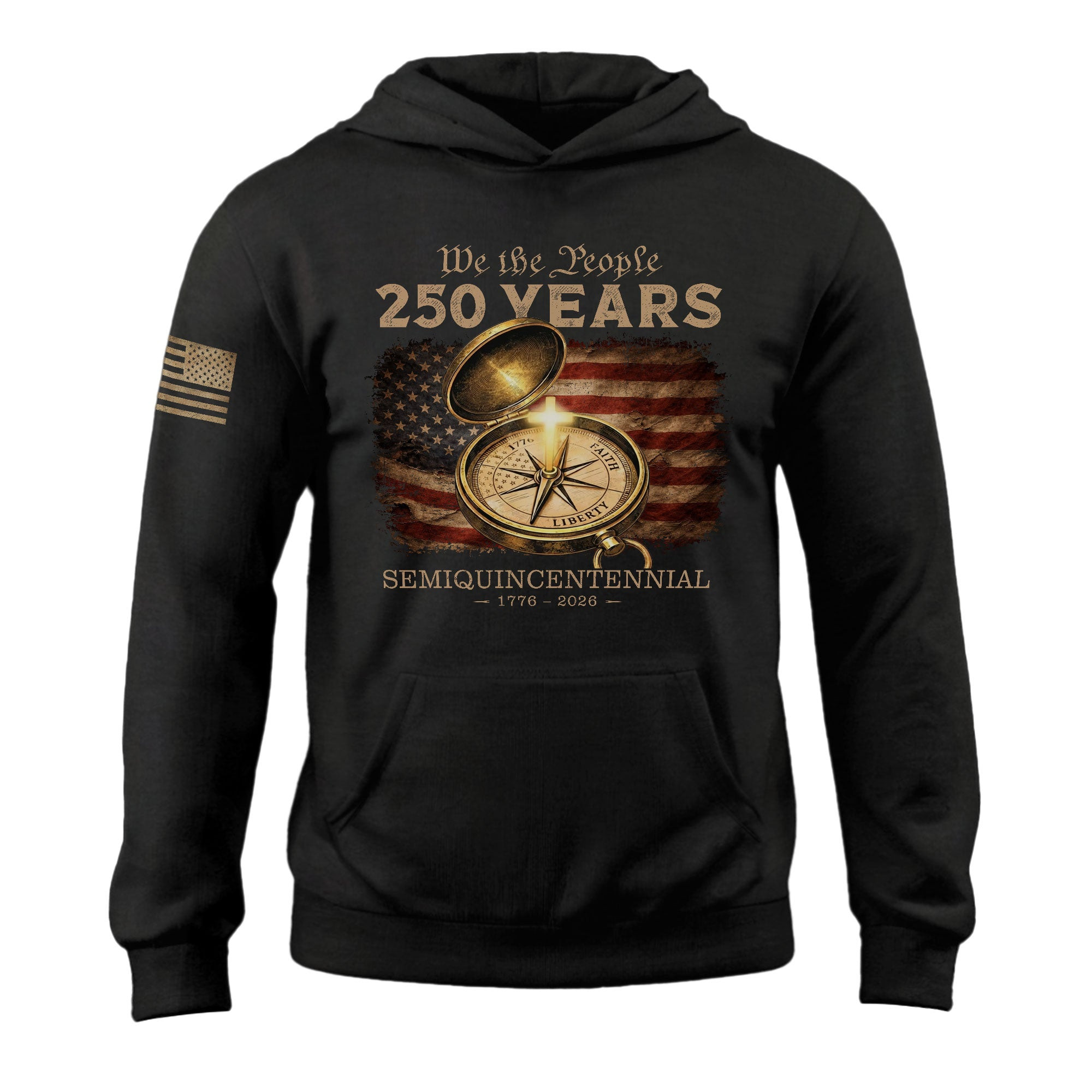 250th Anniversary Christian Faith Hoodie 1776 2026 USA American Patriotic Best Gift