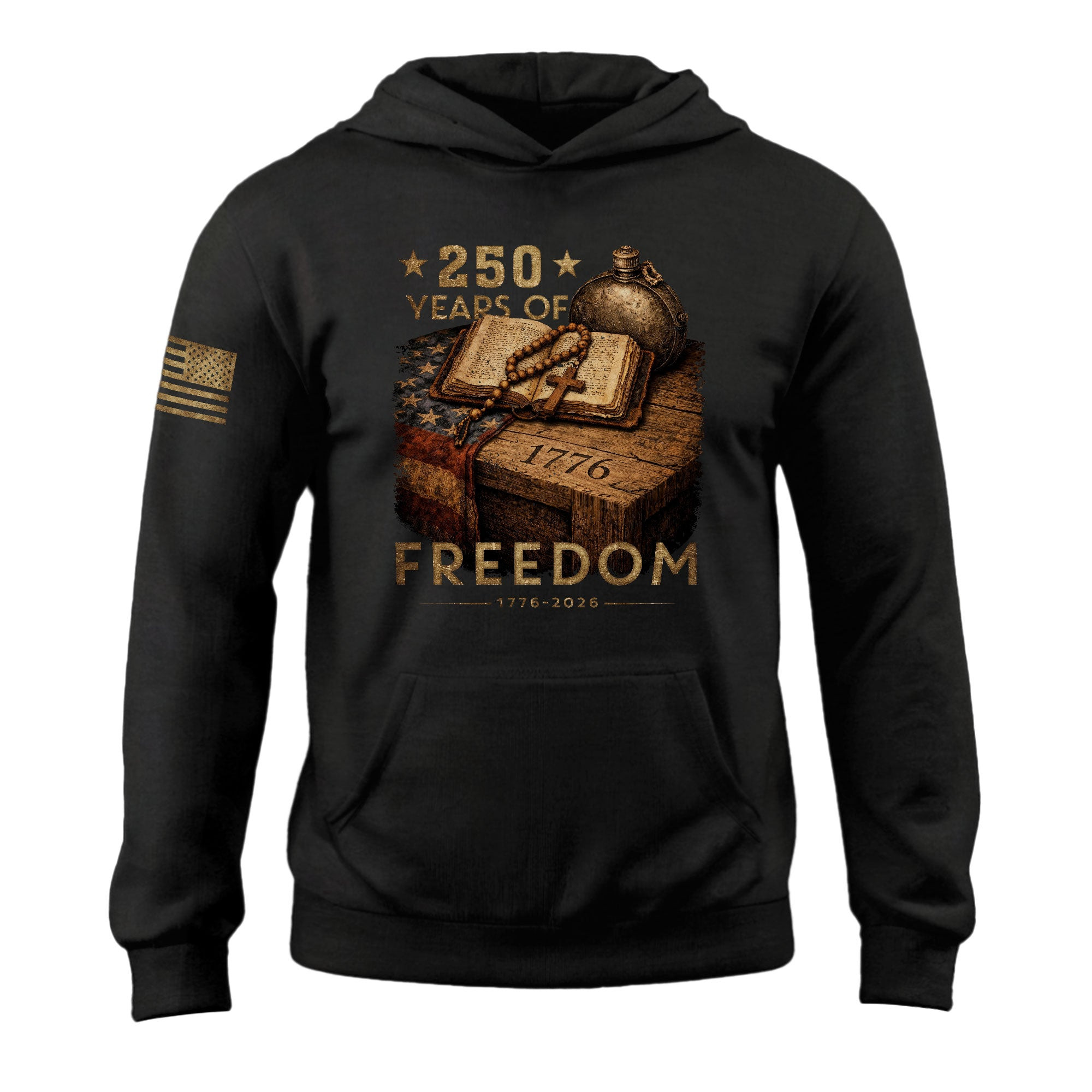 250th Anniversary Christian Patriot Hoodie 1776 2026 Faith Freedom USA Gift