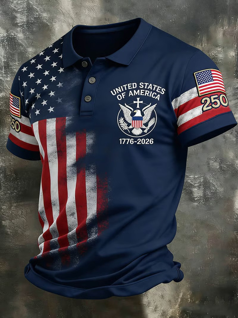 250th Anniversary Eagle Polo Shirt Patriotic 1776-2026 Independence Day Shirt Father Day's Gift IDeas