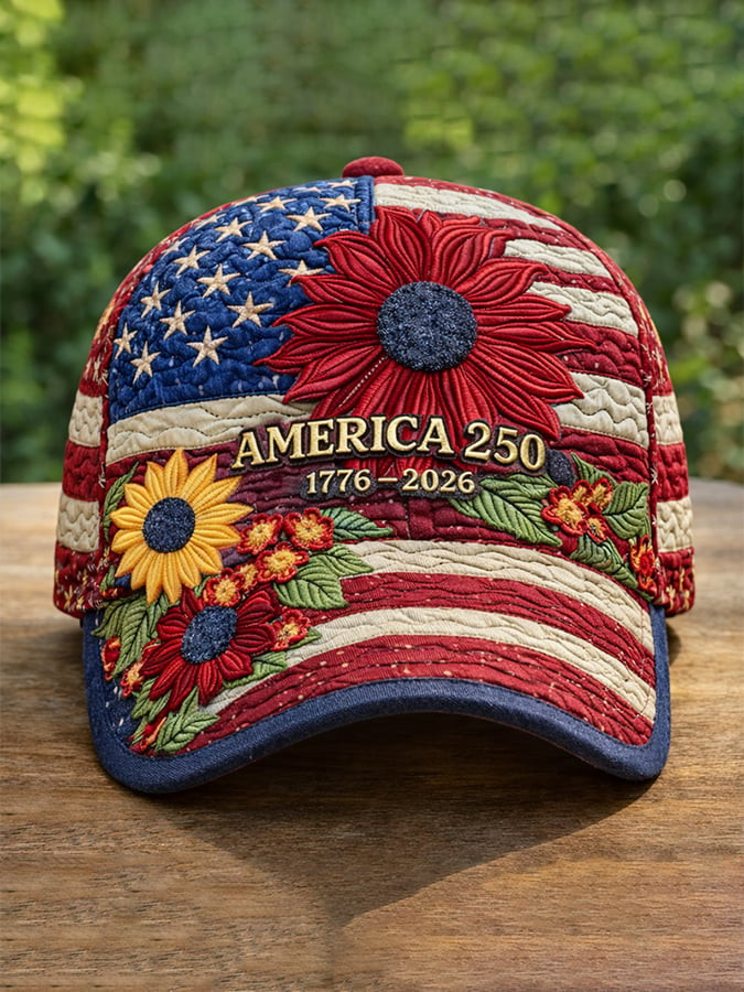250th Anniversary Floral Flag Baseball Cap 4Th Of July Hat Gift For Him