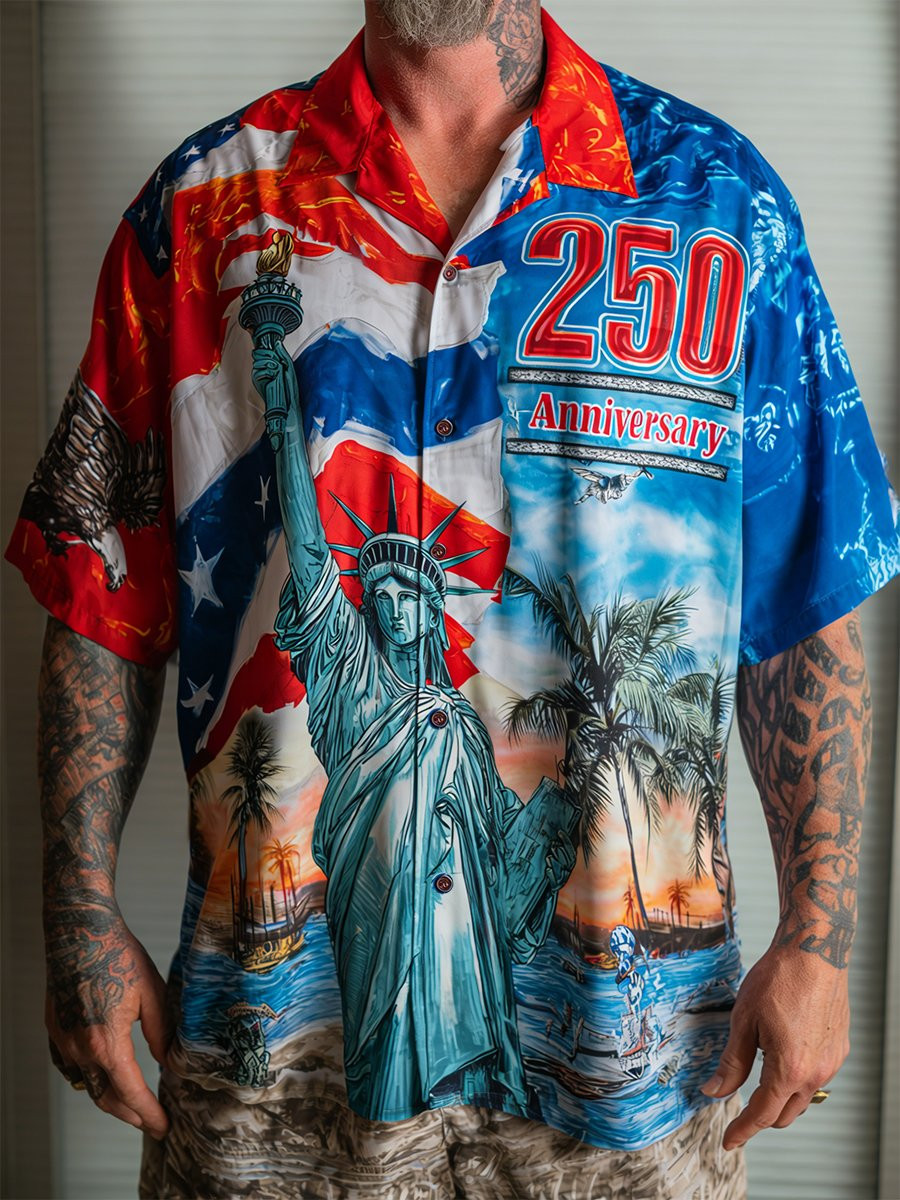 250th Anniversary Hawaiian Shirt America's Statue Of Liberty Clothing Patriotic Gifts