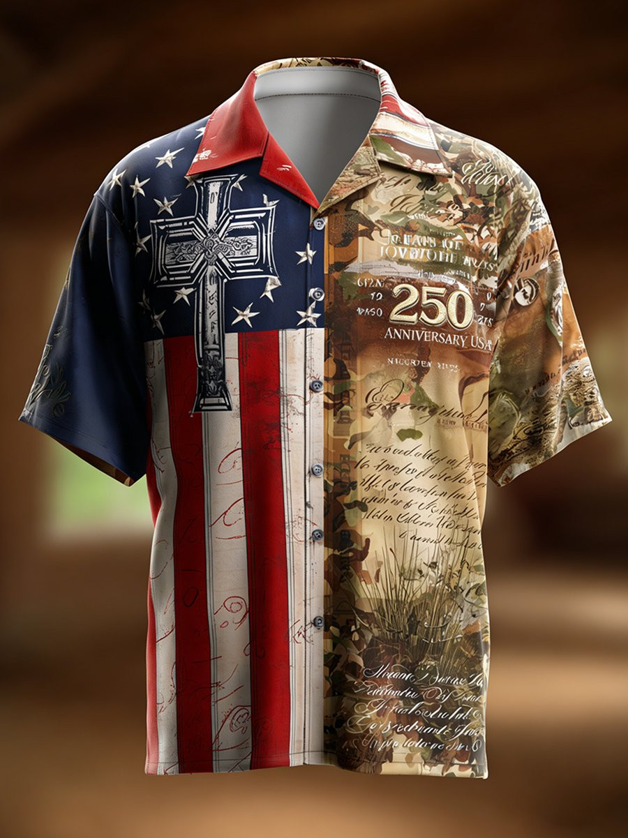 250th Anniversary Hawaiian Shirt Patriotic Faith American Apparel Gift For Him
