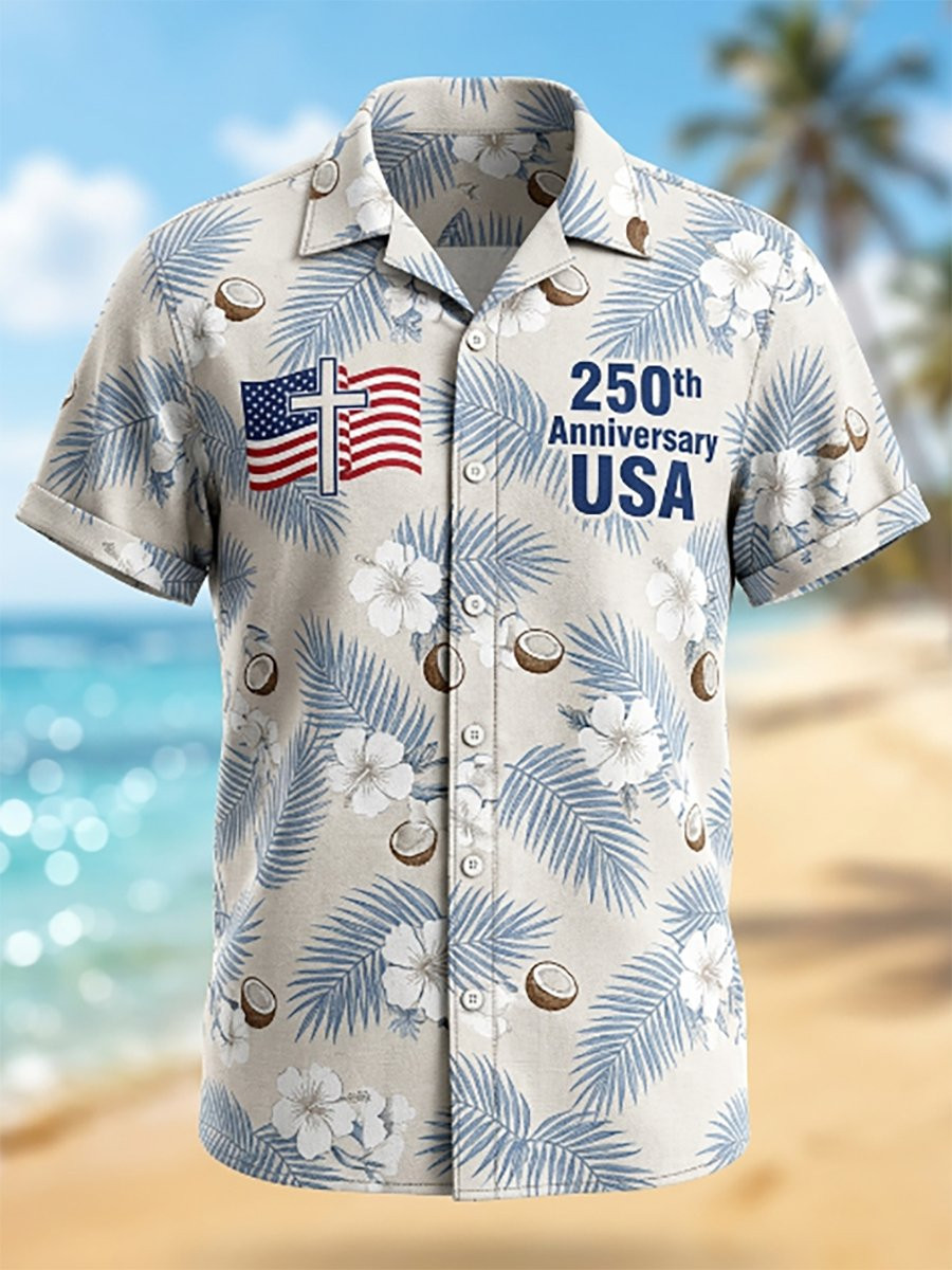 250th Anniversary Hawaiian Shirt Patriotic Summer Coconut Apparel Gifts For Men