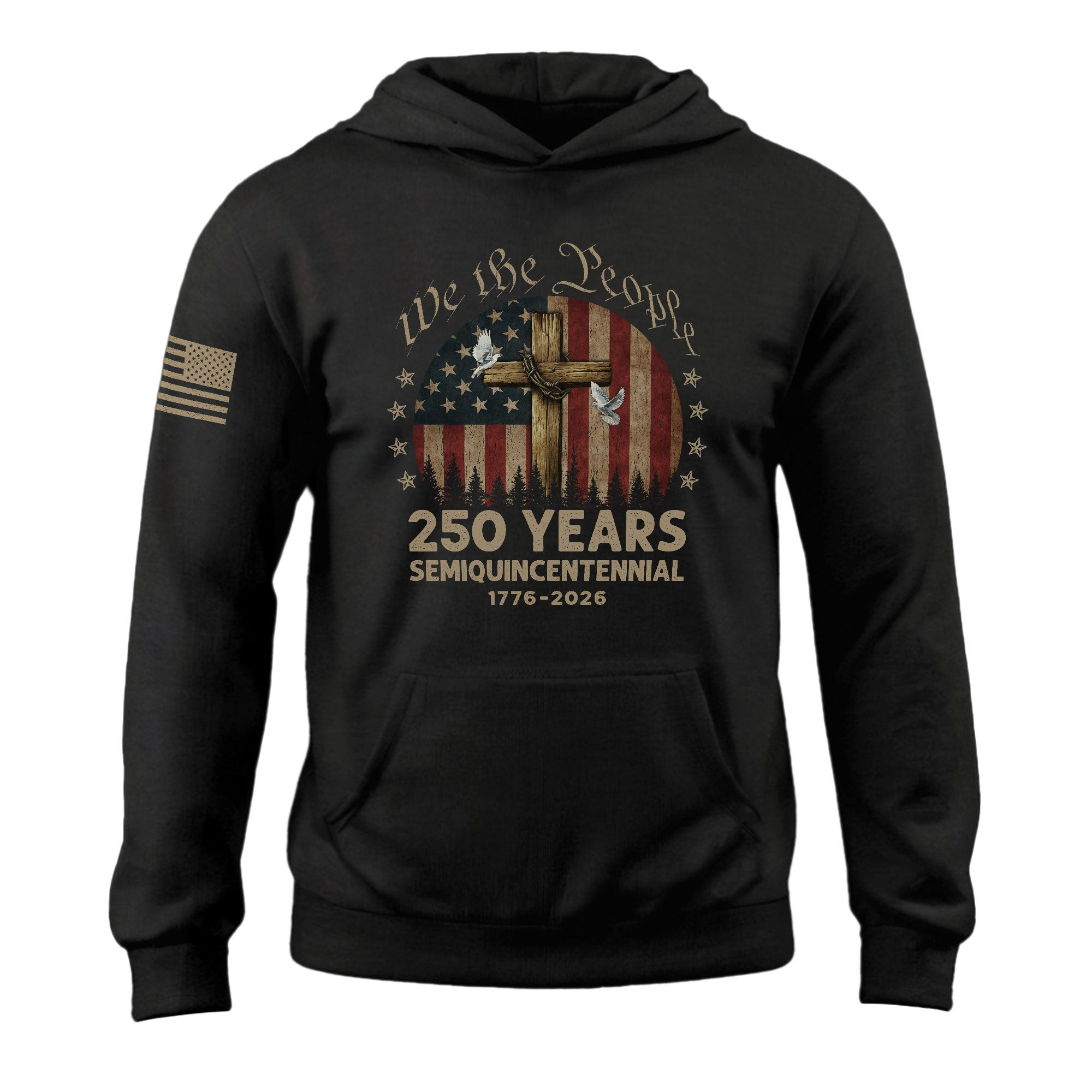250th Anniversary Hoodie 1776 2026 USA Christian Patriotic Faith Freedom Celebration