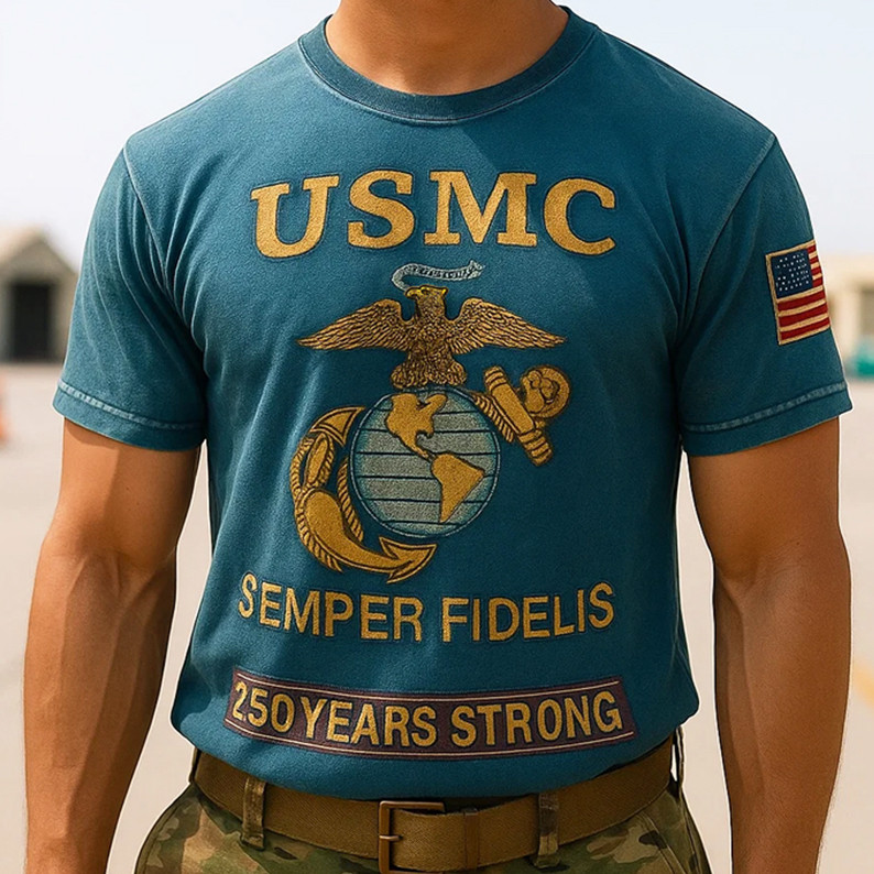 250th Anniversary Marine Corps Camo Shirt Marines Strong T-Shirt Gifts For Him
