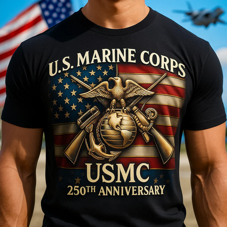 250th Anniversary Marine Corps Shirt Proud Military USMC 1775 2025 T-Shirt Dad Gifts