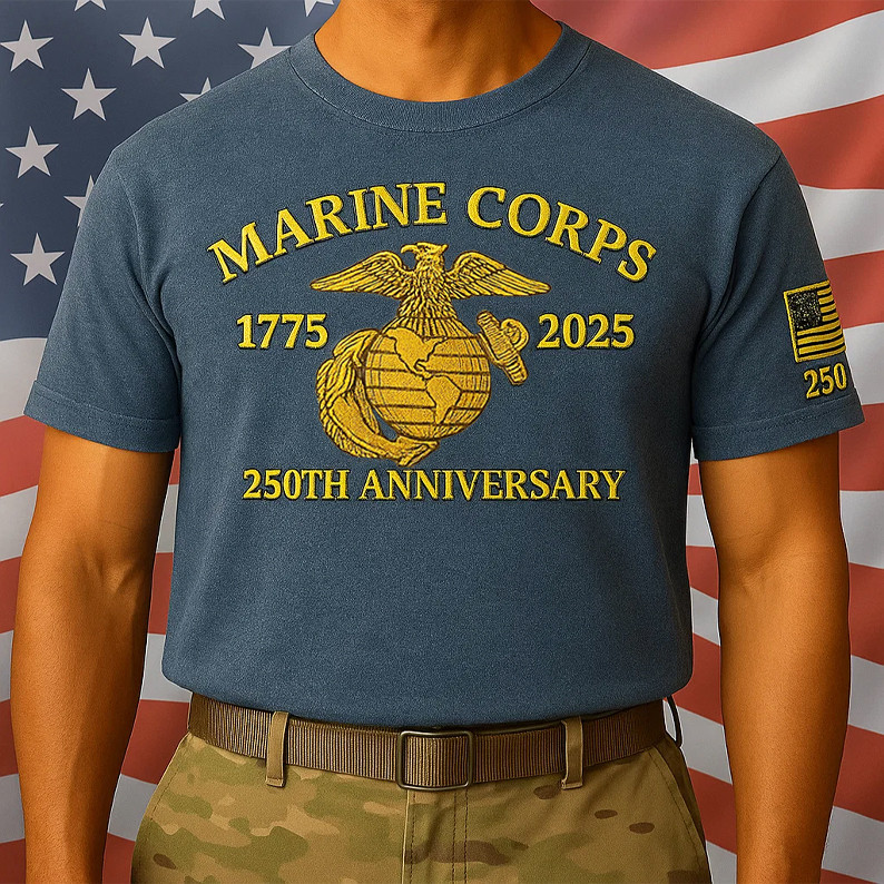 250th Anniversary Marine Corps Shirt Proud USMC T-Shirt Gifts For Men's
