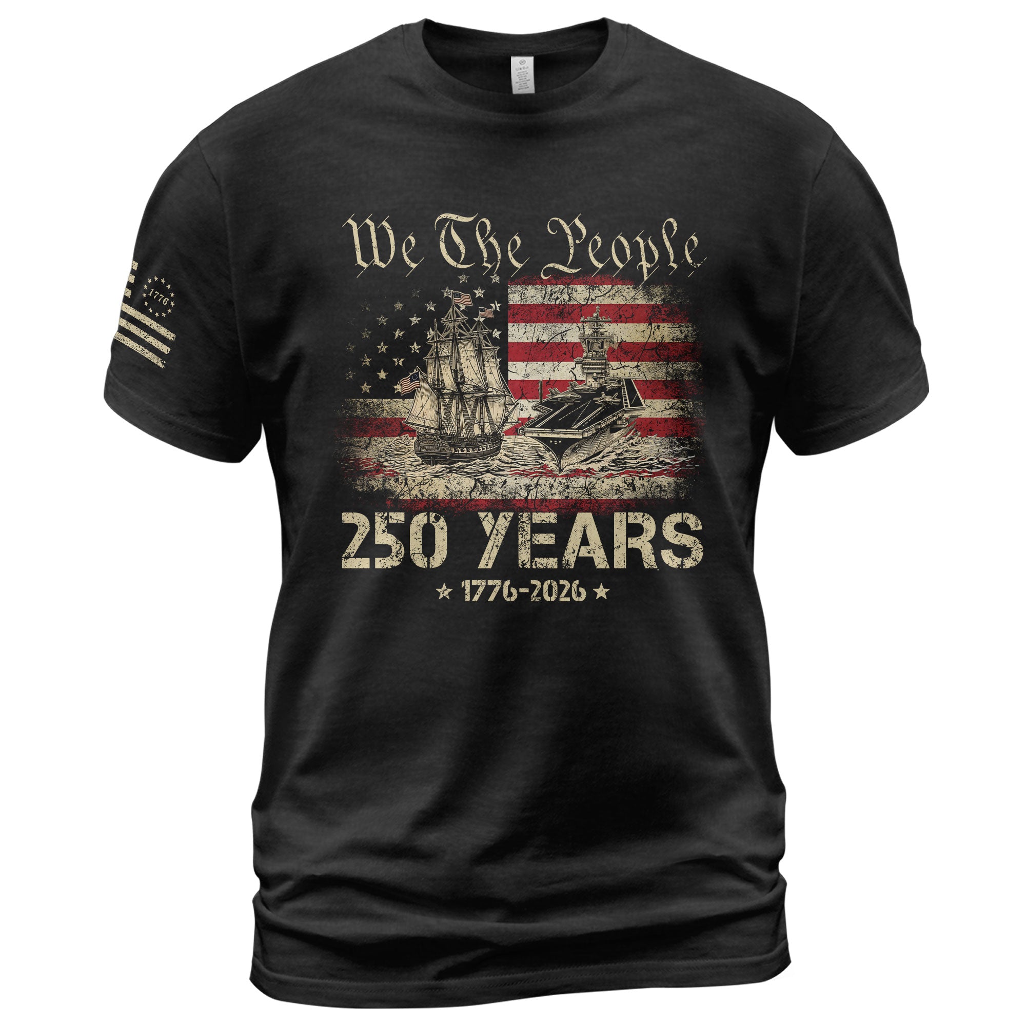 250th Anniversary Navy Battleship Shirt 1776 2026 We The People Patriotic Gift