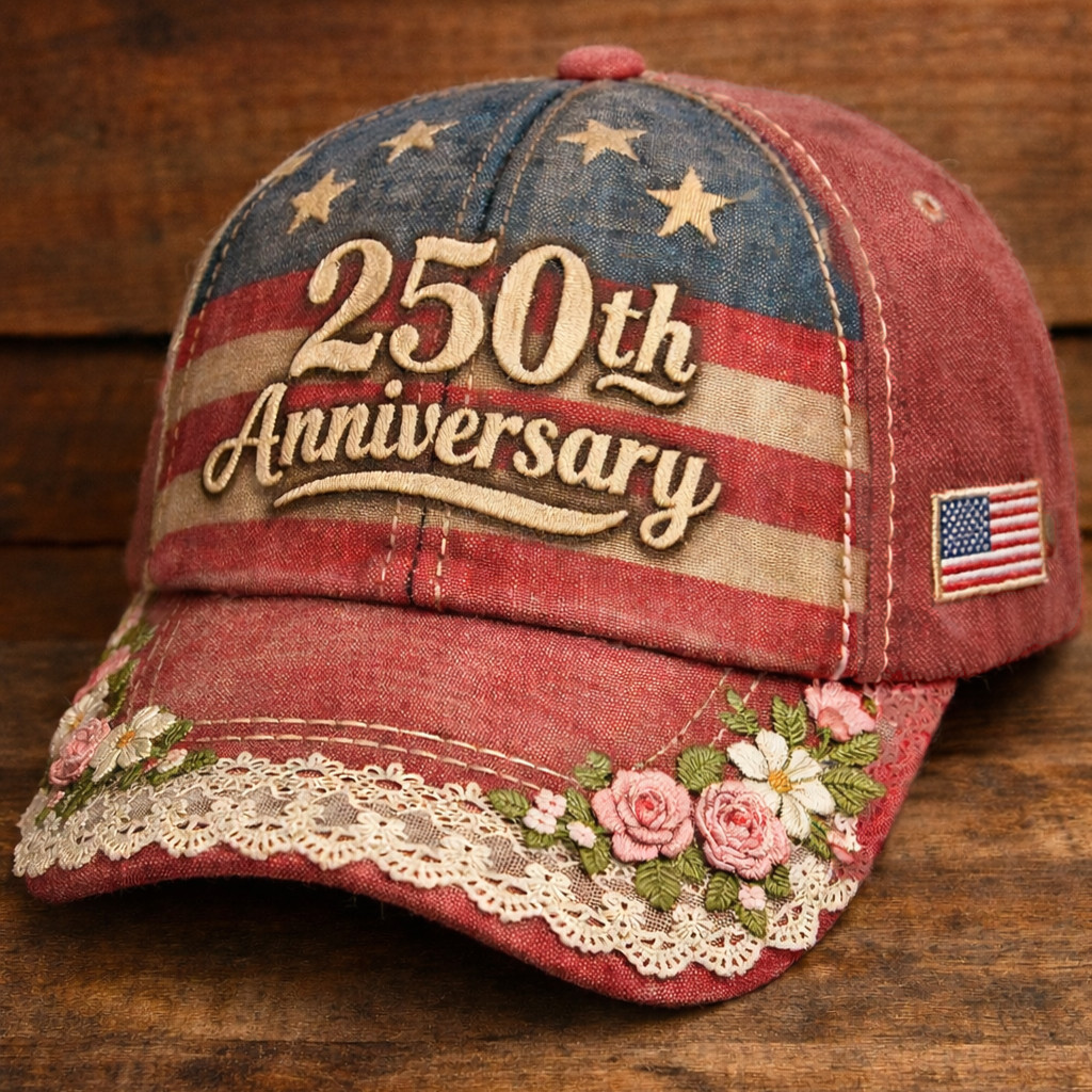 250Th Anniversary Of America Floral Hat America Flag Baseball Cap Patriotic Gift Ideas