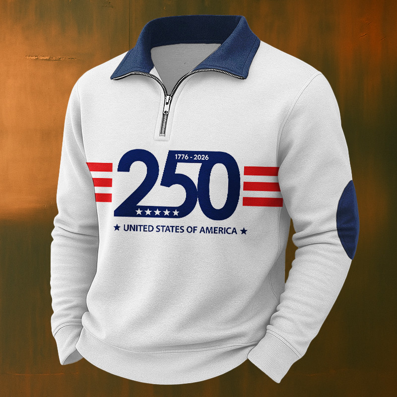 250Th Anniversary Of America Zip Polo Long Sleeve Shirt Best 4Th Of July Apparel Patriotic Gift Ideas