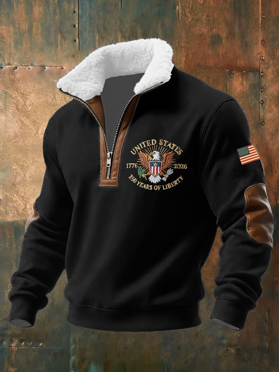 250th Anniversary Of American Stand Up Collar Sweater 4th Of July Merch Gifts For Father