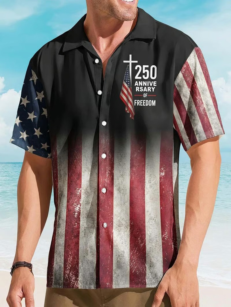 250th Anniversary Of Freedom Hawaiian Shirt American Patriotic Fan Gear Best Gift For American Fans