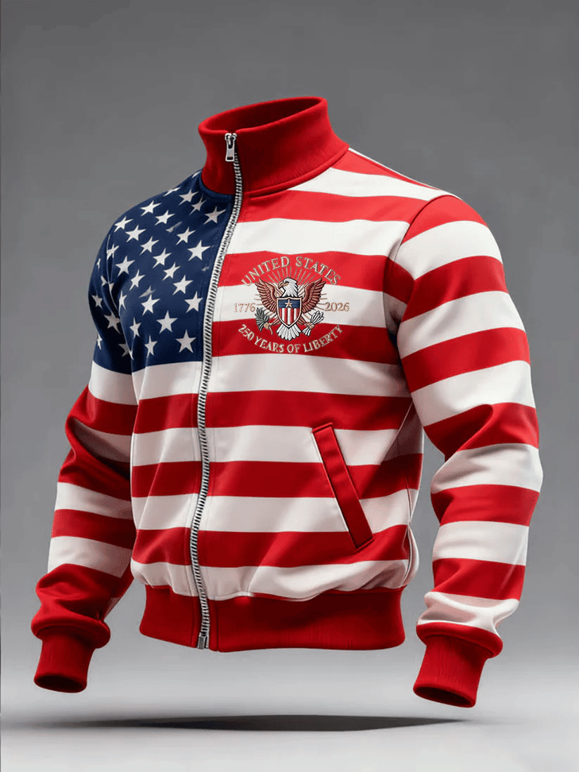 250th Anniversary Of Liberty Zip Sweatshirt American Flag Clothing Gift Ideas For Boyfriend