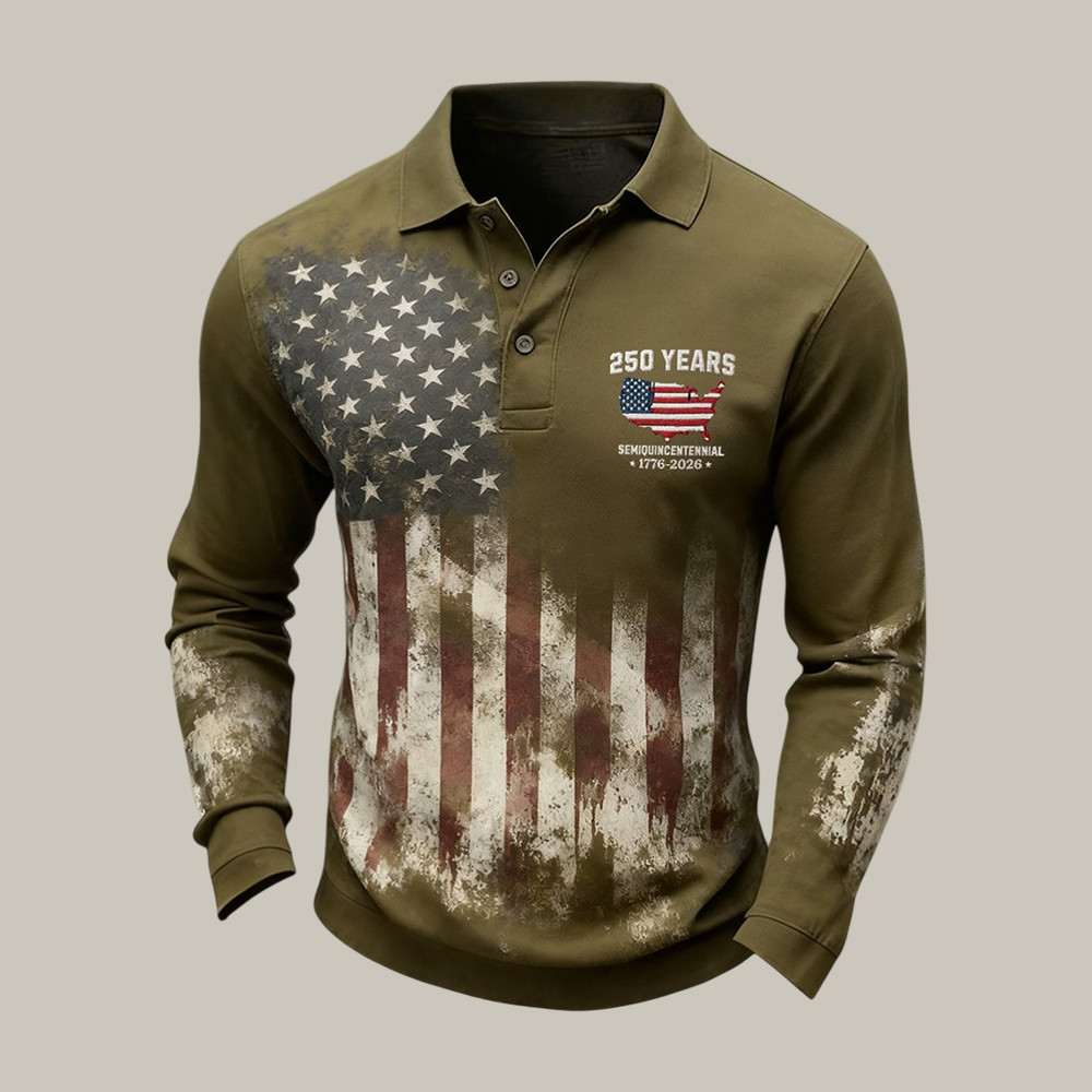 250th Anniversary of the FoundingOf the United States Polo Long Sleeve Shirt America's Birthday Merch